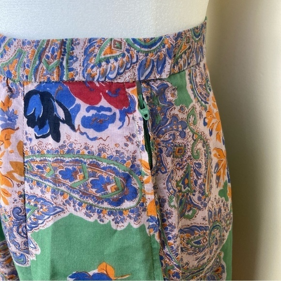 VTG ‘80s Albert Nipon Two Piece Set Blouse & Skirt Green Paisley Floral Size XS - Picture 16 of 16